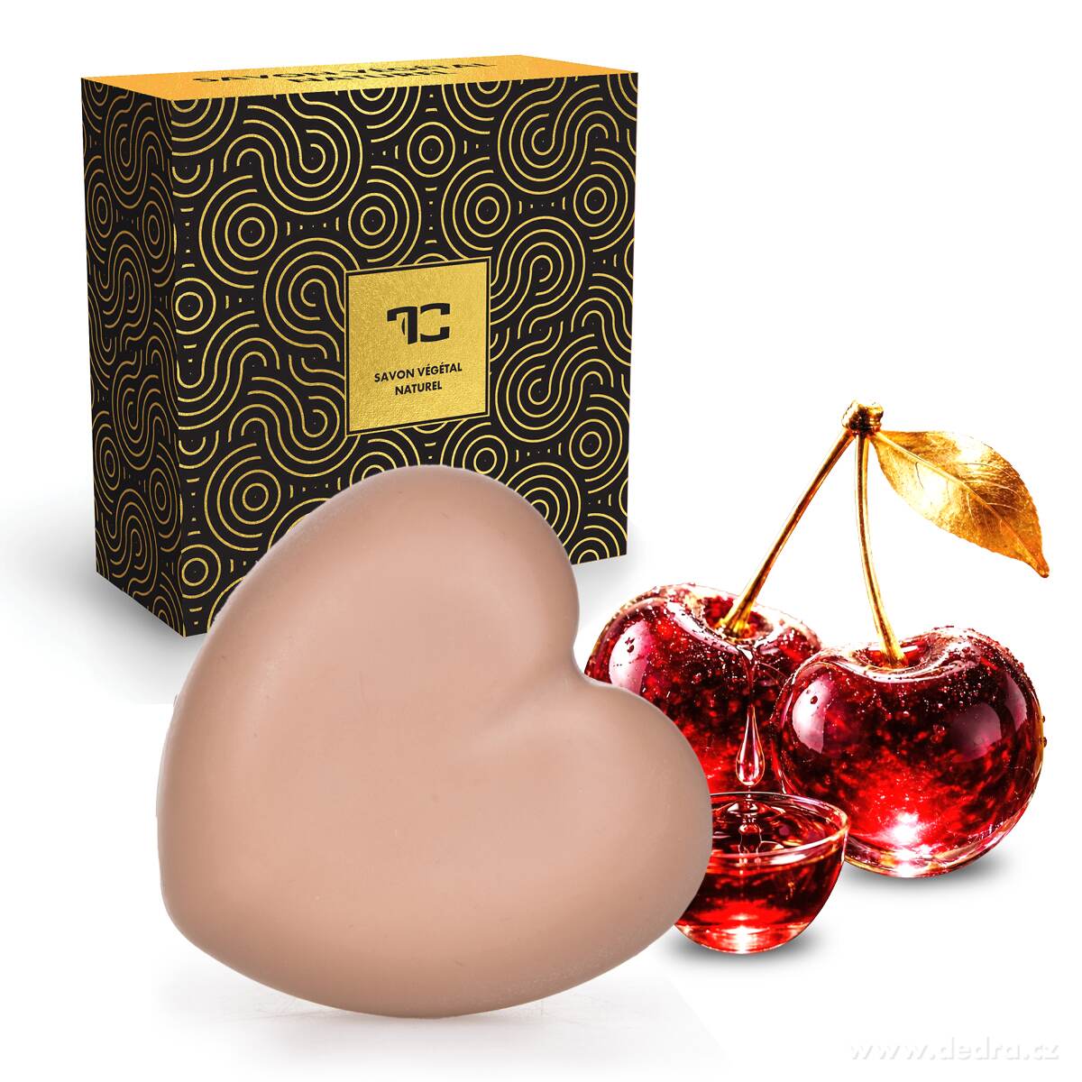 MIDNIGHT CHERRY | Ručně vyráběné rostlinné mýdlo s bambuckým máslem & glycerinem | 85 g