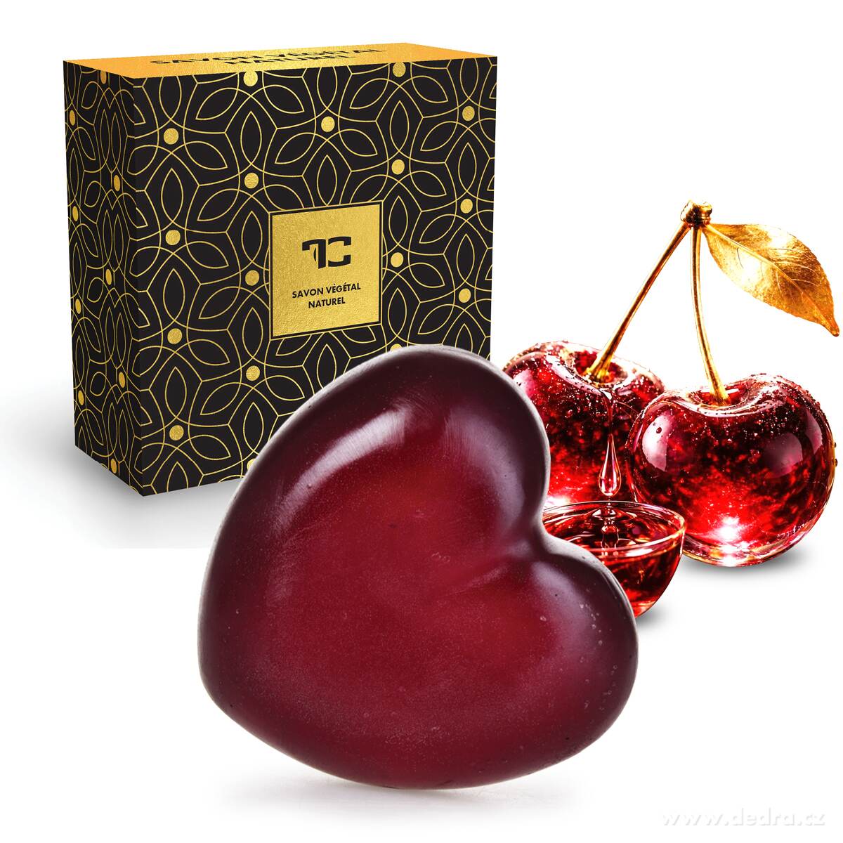 MIDNIGHT CHERRY | ručně vyráběné rostlinné mýdlo s kokosovým olejem & glycerinem | 85 g