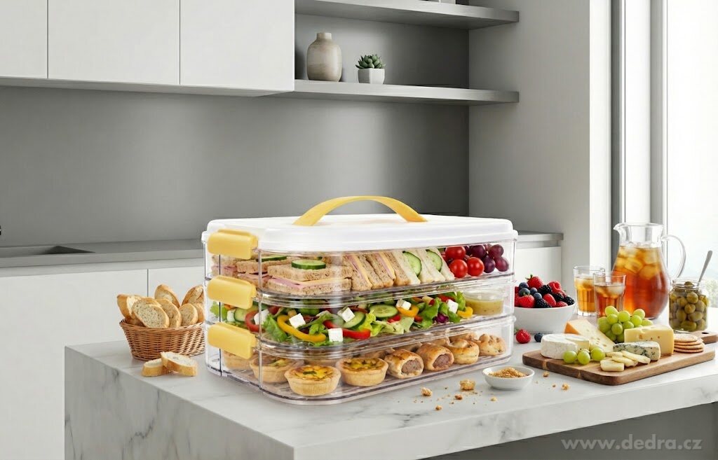 14 cm BUCHTONOŠ CVAK&CVAK třípatrový box na potraviny