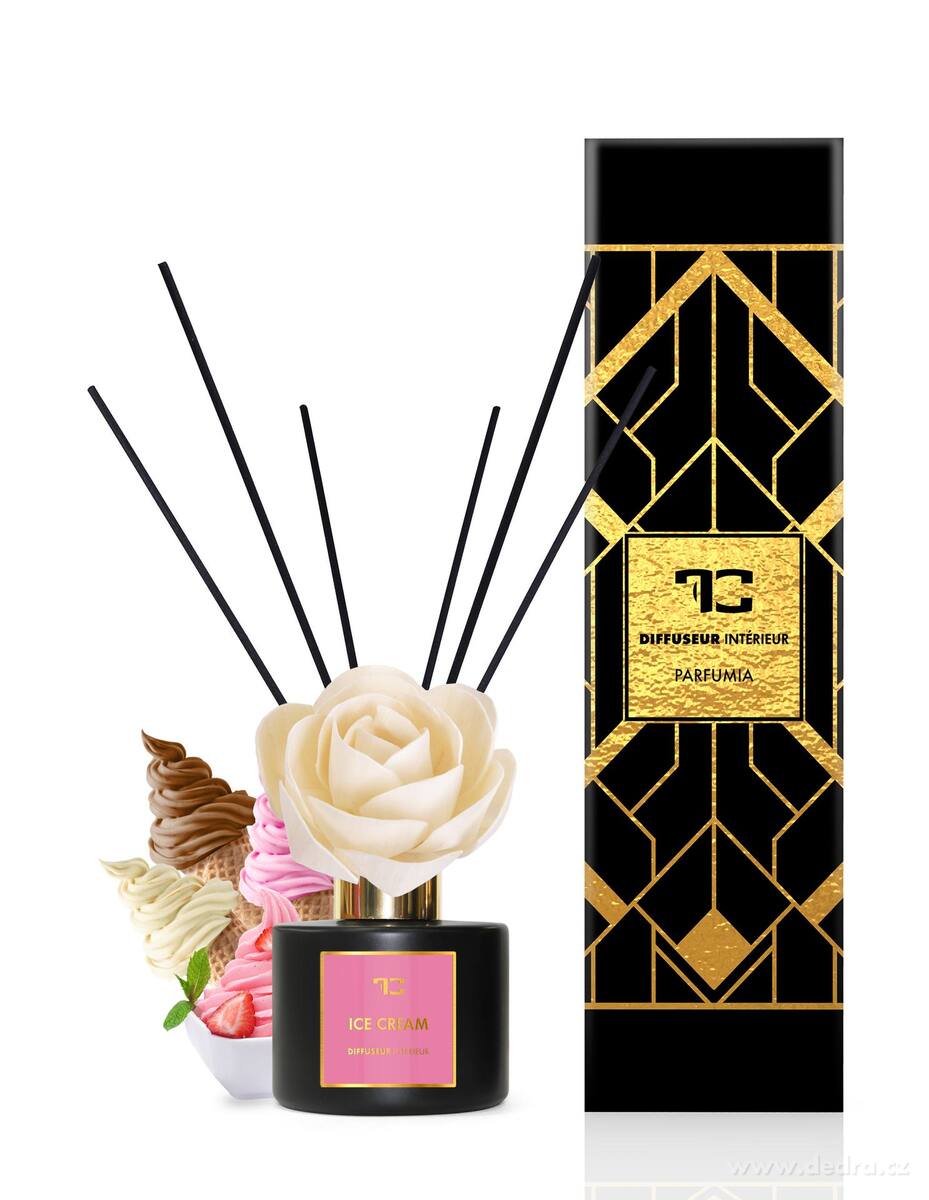 ICE CREAM | difuzér s FLOW květinou & tyčinkami | PARFUMIA® | 200 ml