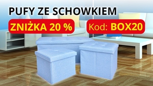 ZNIŻKA 20% na PUFY ZE SCHOWKIEM