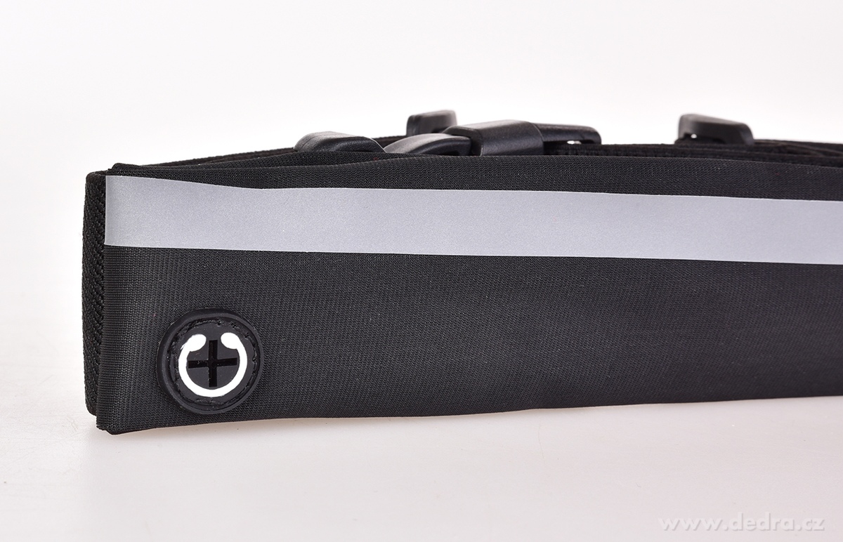 FC SPORT | elastické černé pouzdro na běhání kolem pasu | nepromokavé, s reflexní páskou & otvorem na sluchátka