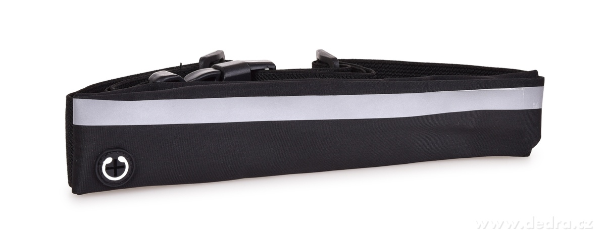 FC SPORT | elastické černé pouzdro na běhání kolem pasu | nepromokavé, s reflexní páskou & otvorem na sluchátka