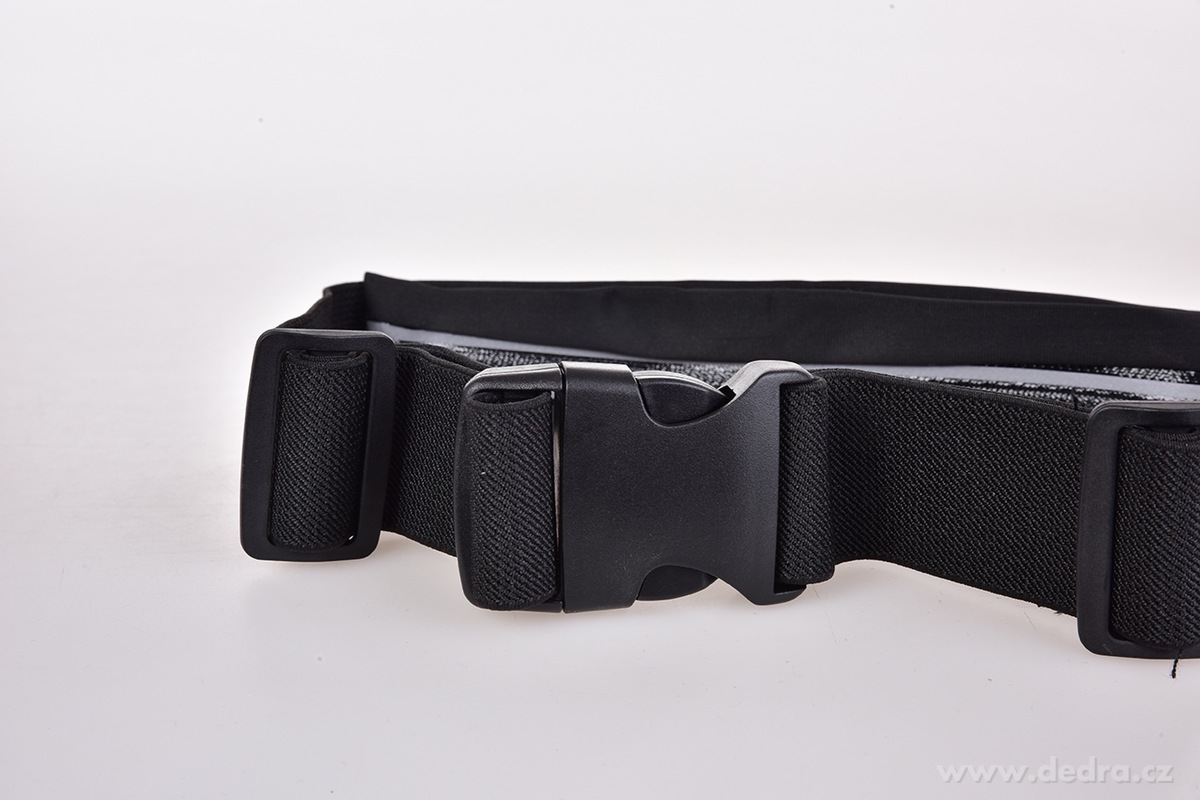 FC SPORT | elastické černé pouzdro na běhání kolem pasu | nepromokavé, s reflexní páskou & otvorem na sluchátka