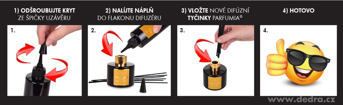 MIDNIGHT CHERRY náhradná náplň do difuzéru FLOW a tyčinky PARFUMIA®