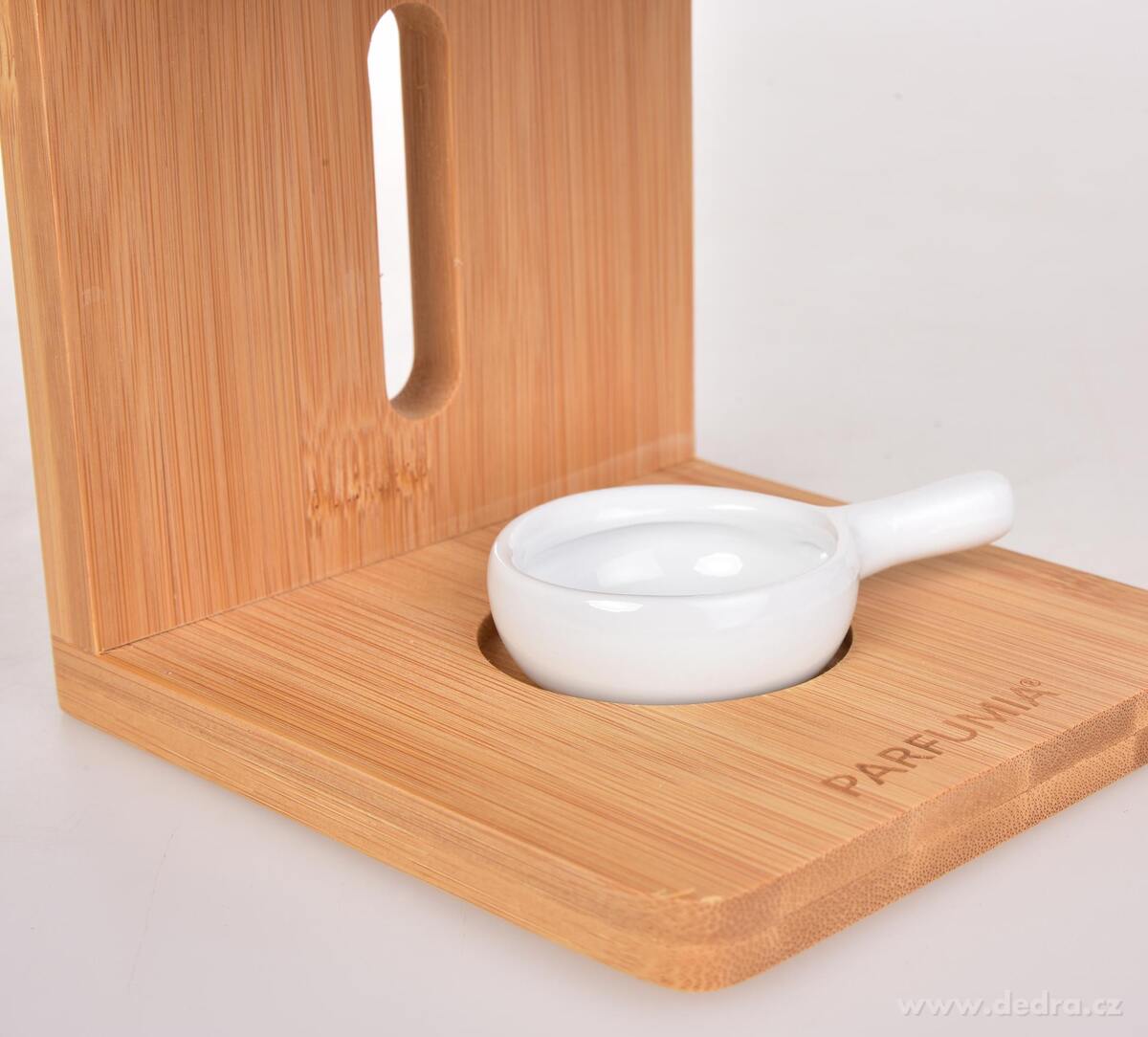 ZENORA | Aromalampa na bambusovém stojanu | čistý design & bílá keramika