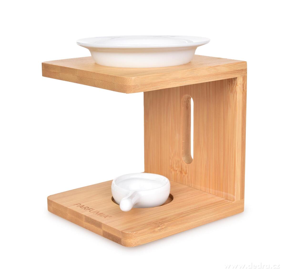 ZENORA | Aromalampa na bambusovém stojanu | čistý design & bílá keramika