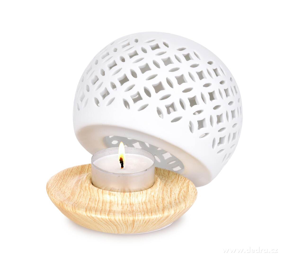 Keramická aromalampa s krajkovým dekorem