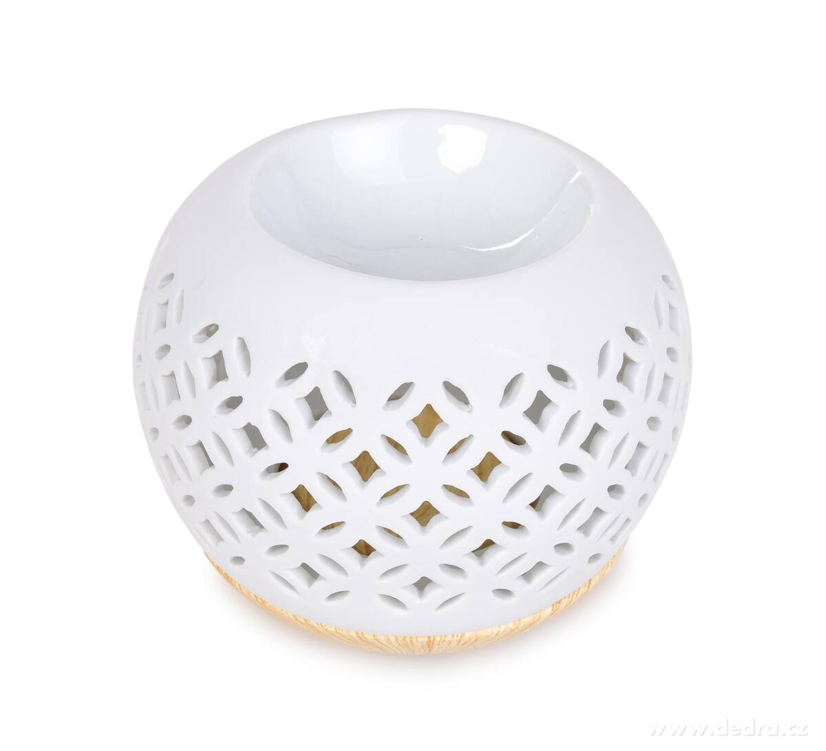 Keramická aromalampa s krajkovým dekorem
