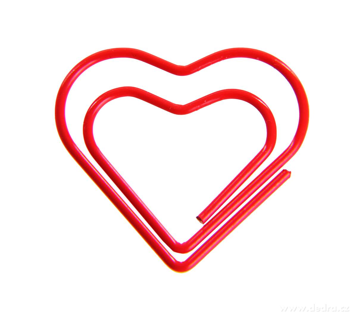 OFFICE | 40 ks kancelářské sponky ve tvaru srdce | červené kovové | dekorativní