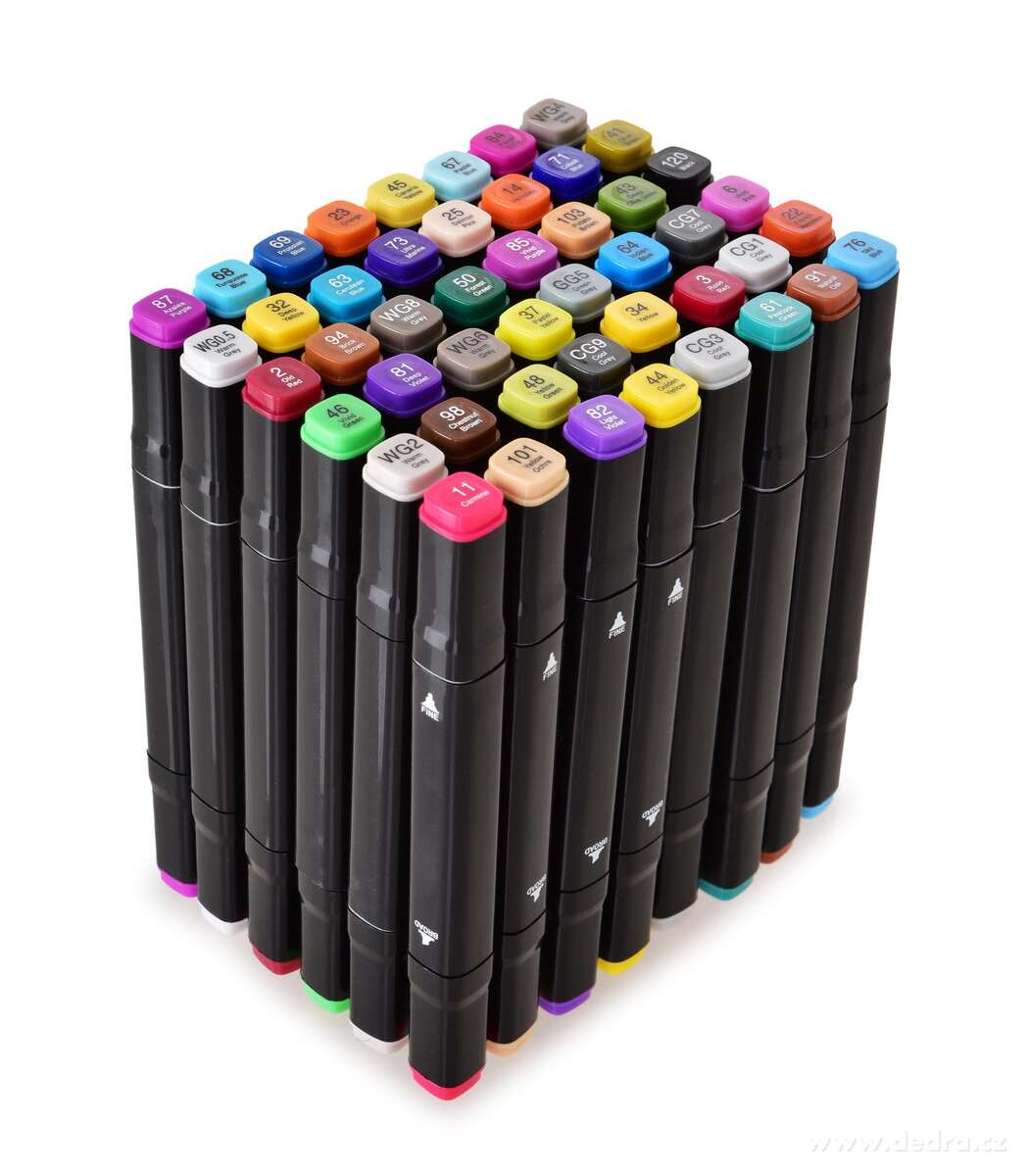 ART sada 48 ks obojstranných alkoholových fixiek v praktickom textilnom púzdre