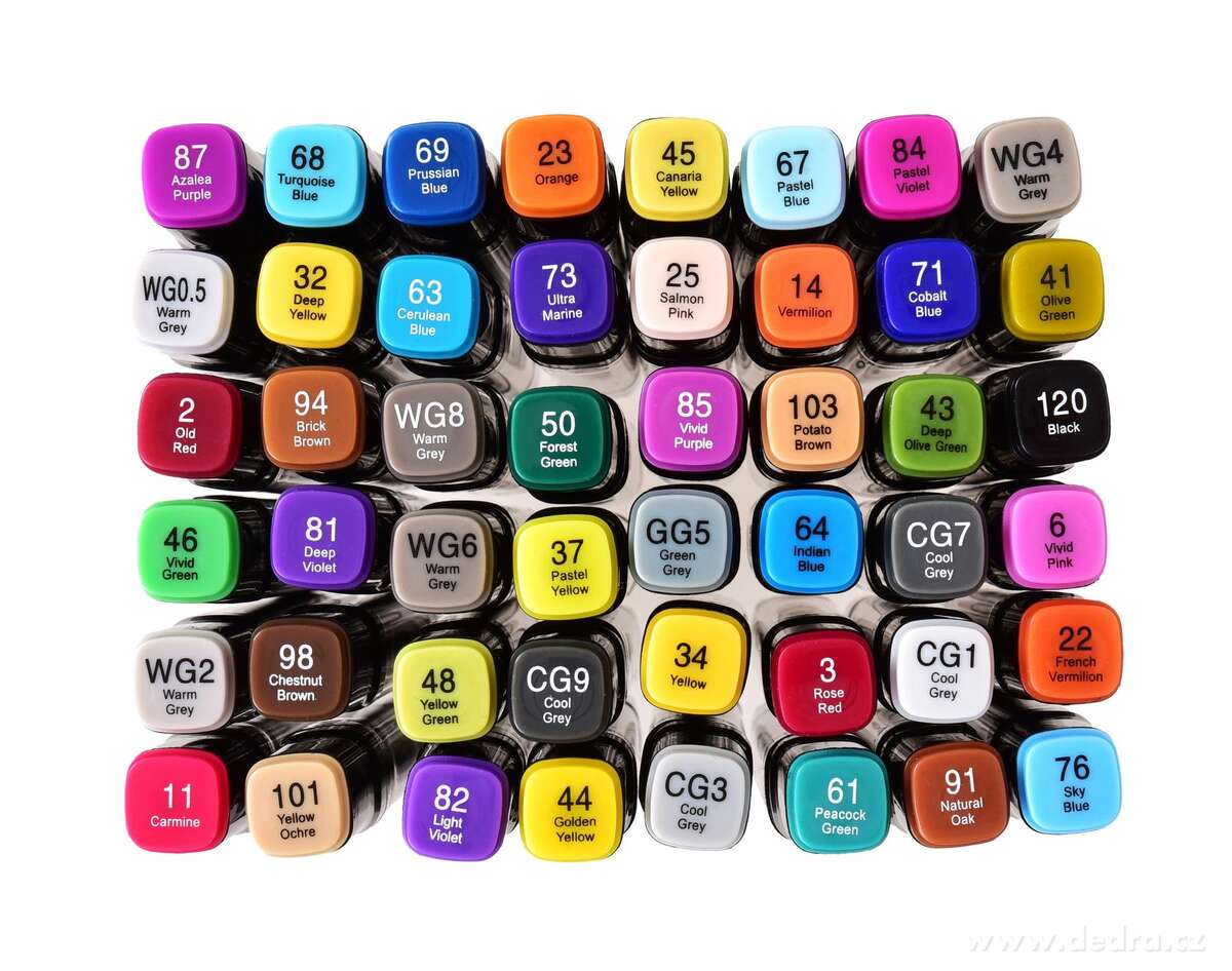 ART sada 48 ks obojstranných alkoholových fixiek v praktickom textilnom púzdre