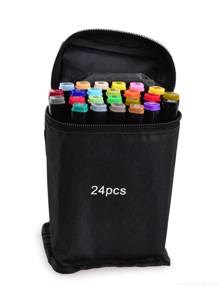 ART sada 24 ks obojstranných alkoholových fixiek v praktickom textilnom púzdre