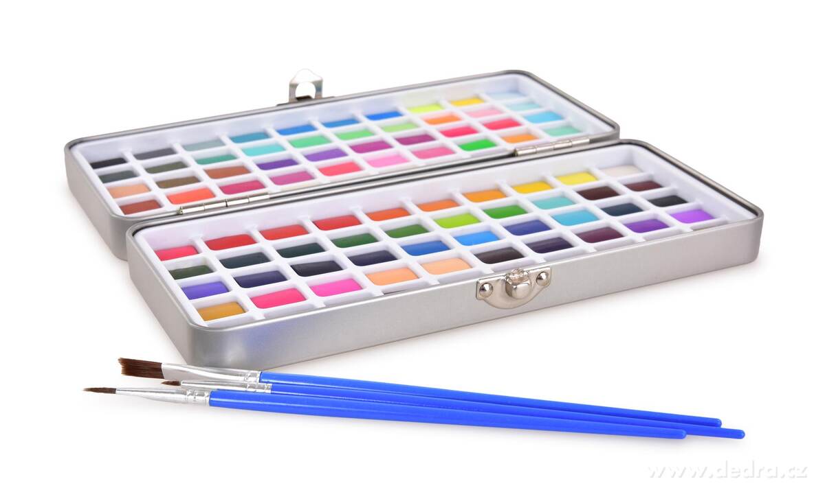 ART | Profesionální sada 100 ks akvarelových barev v kovové kazetě | nejvyšší kvalita pro umělce všech úrovní