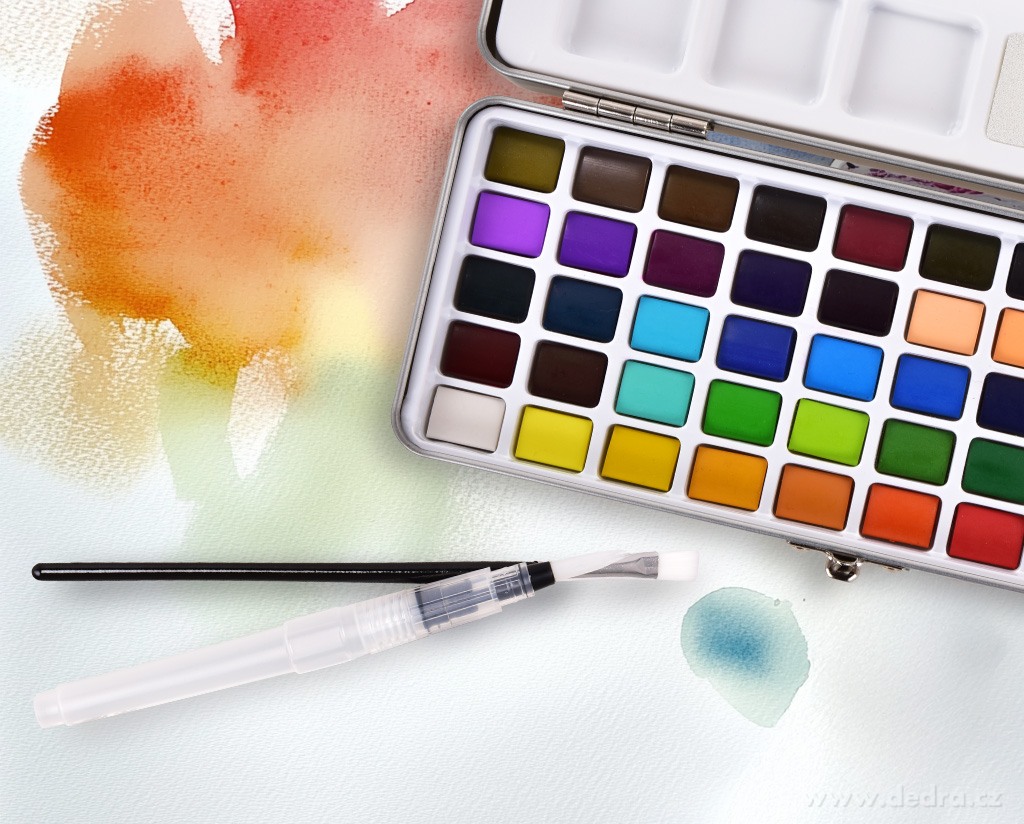 ART | Profesionální sada 50 ks akvarelových barev v kovové kazetě | nejvyšší kvalita pro umělce všech úrovní