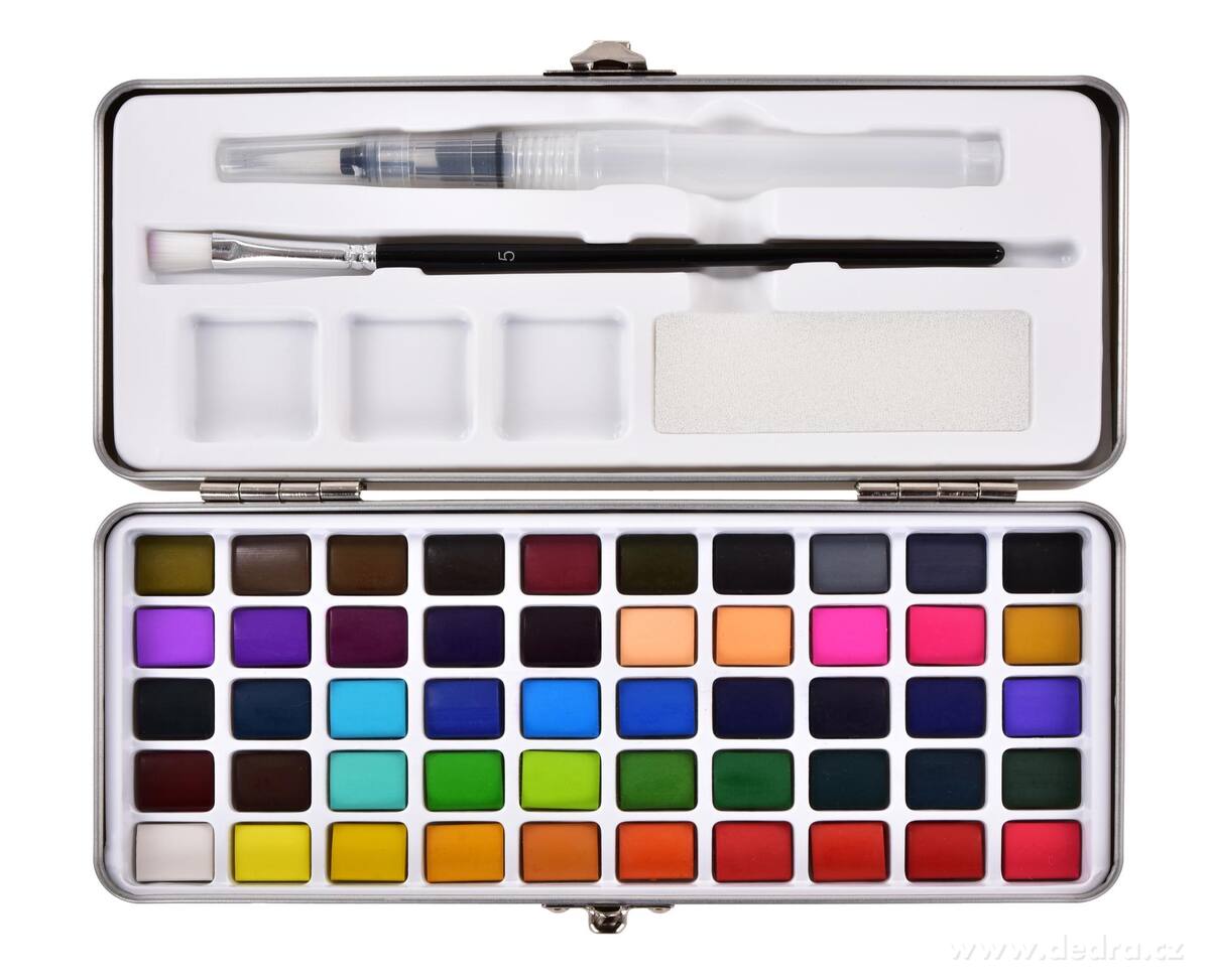 ART | Profesionální sada 50 ks akvarelových barev v kovové kazetě | nejvyšší kvalita pro umělce všech úrovní