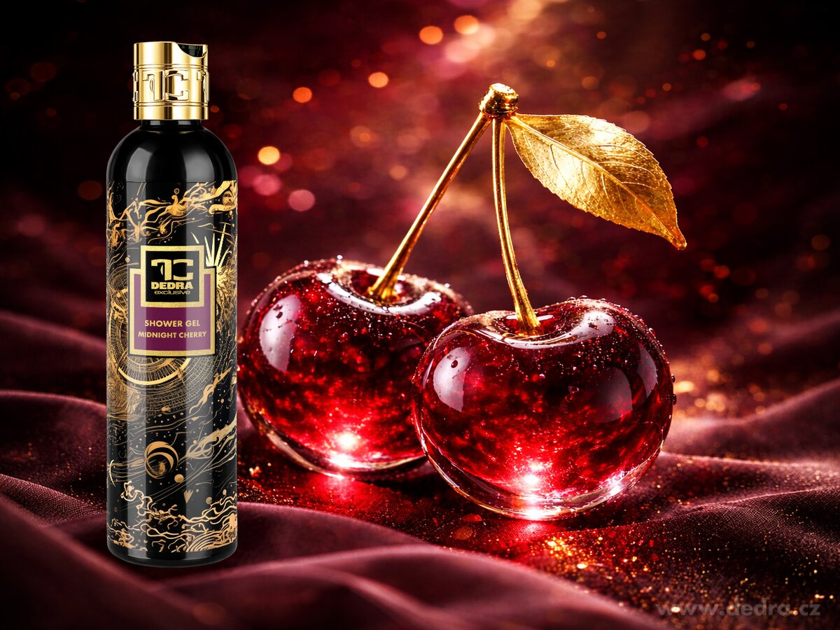 MIDNIGHT CHERRY | exkluzivní šetrný sprchový gel s glycerinem & Aloe vera | 320 ml | FC DEDRA exclusive