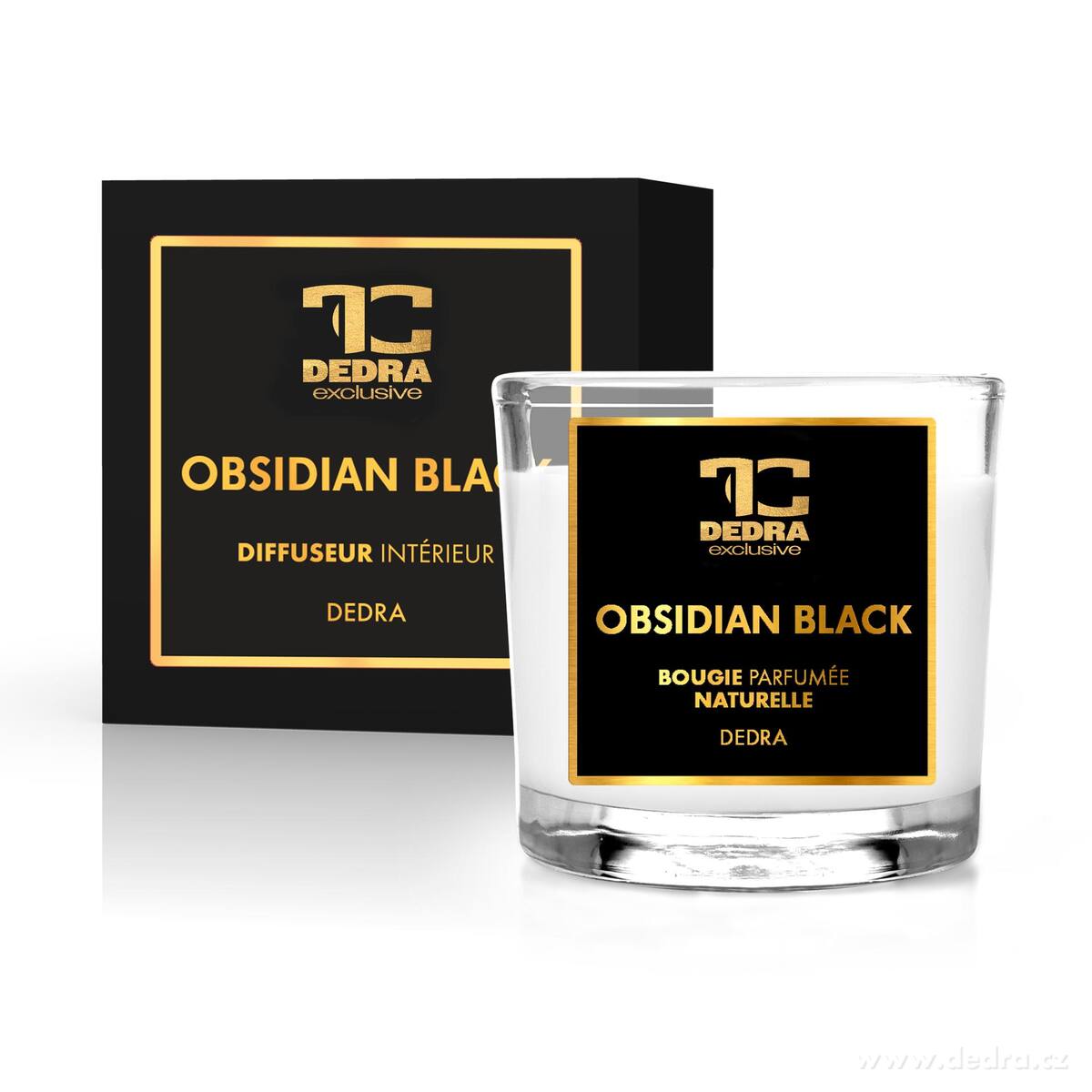 OBSIDIAN BLACK | votivní sójová svíčka | PARFUMIA® | 55 ml