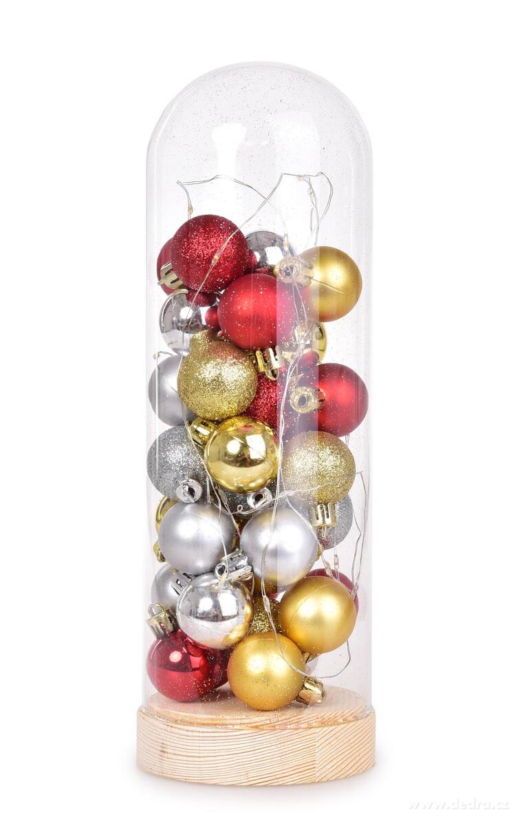 VÁNOČNÍ PLAMÍNKY | LED dekorace ve skleněném šturcu | 27 cm