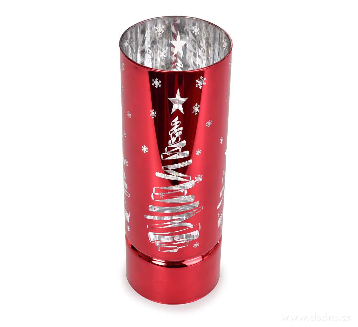 SVĚTÝLKA ZIMNÍHO STROMKU | LED skleněný svícen | 25 cm