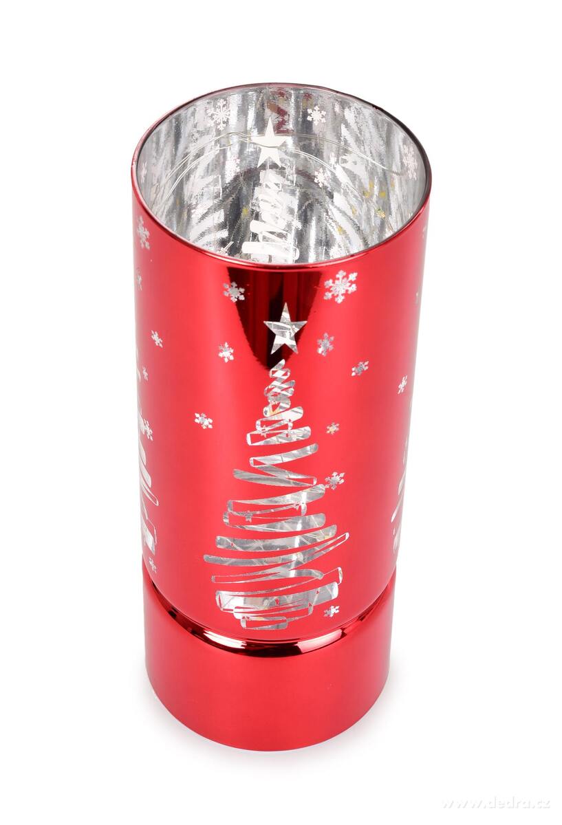 SVĚTÝLKA ZIMNÍHO STROMKU | LED skleněný svícen | 20 cm