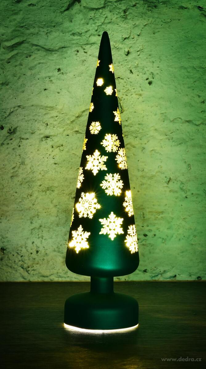 LESNÍ HVĚZDA | LED svítící stromeček | zelený | 35 cm
