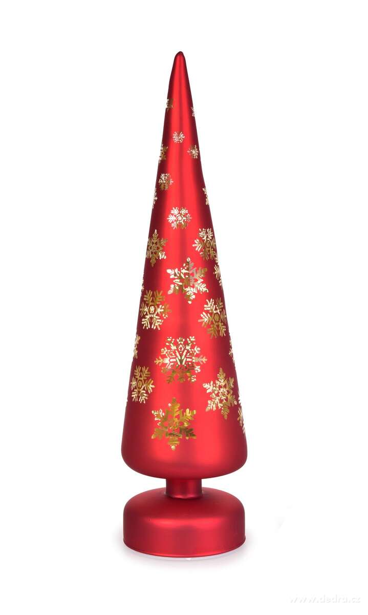 ZIMNÍ HVĚZDA | LED svítící stromeček | červený | 34 cm