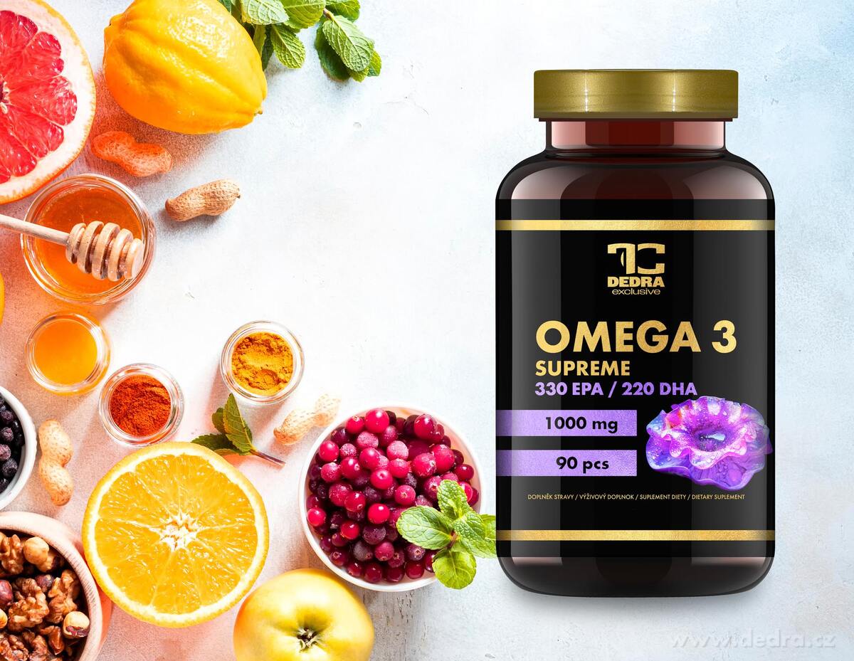 OMEGA 3 SUPREME 1000 mg (1 tobolka = 330 mg EPA & 220 mg DHA) + Vitamin E - podpora srdca, mozgu a zraku