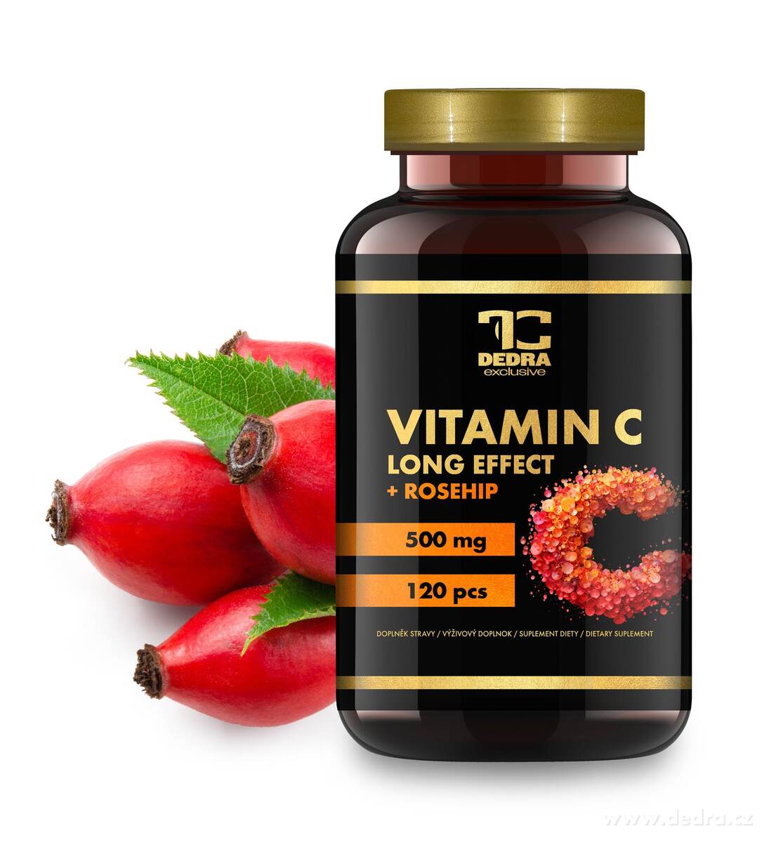 VITAMIN C 500 mg se šípkem | postupné uvolňování + 25 mg šípkového extraktu