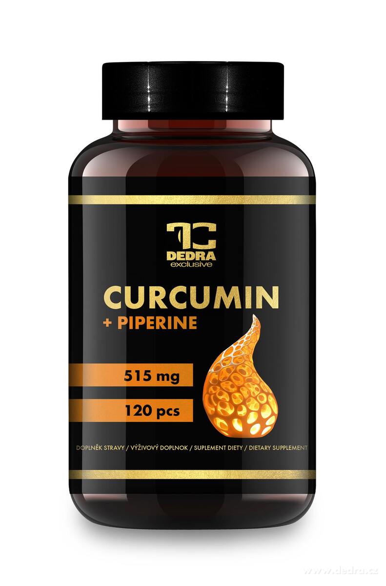 CURCUMIN + PIPERINE 515 mg | silný extrakt kurkumy s piperinem | klouby, imunita & trávení | 120 kapslí