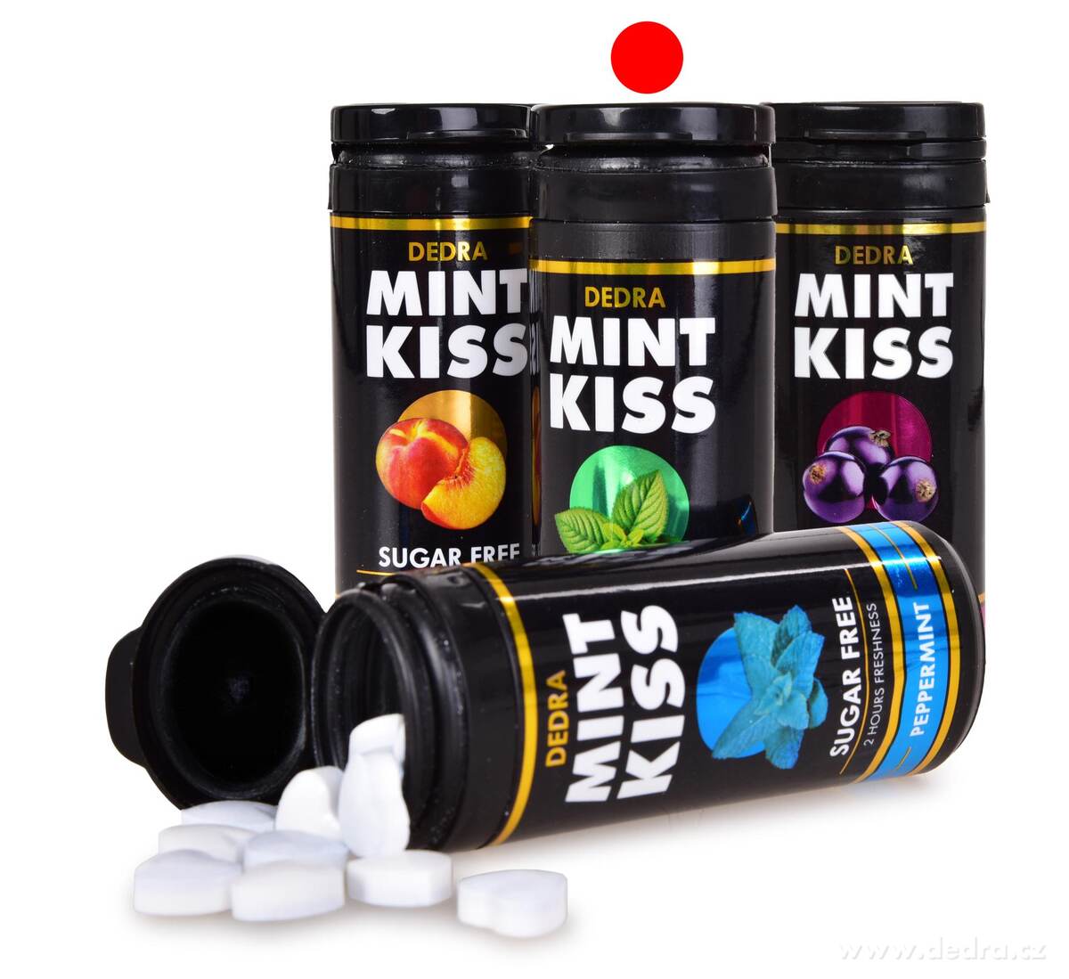 Mátové osvěžující pastilky bez cukru MINT KISS, spearmint