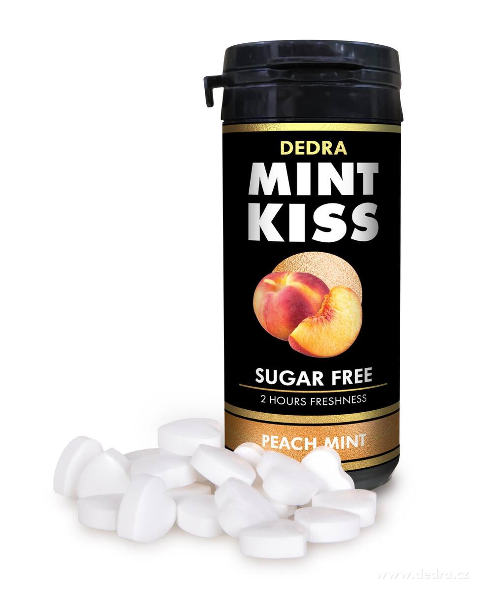 MINT KISS | broskvovo-mátové osvěžující pastilky bez cukru