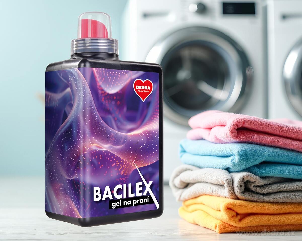 Gel na praní bílého i barevného prádla s antimikrobiální přísadou, BACILEX®