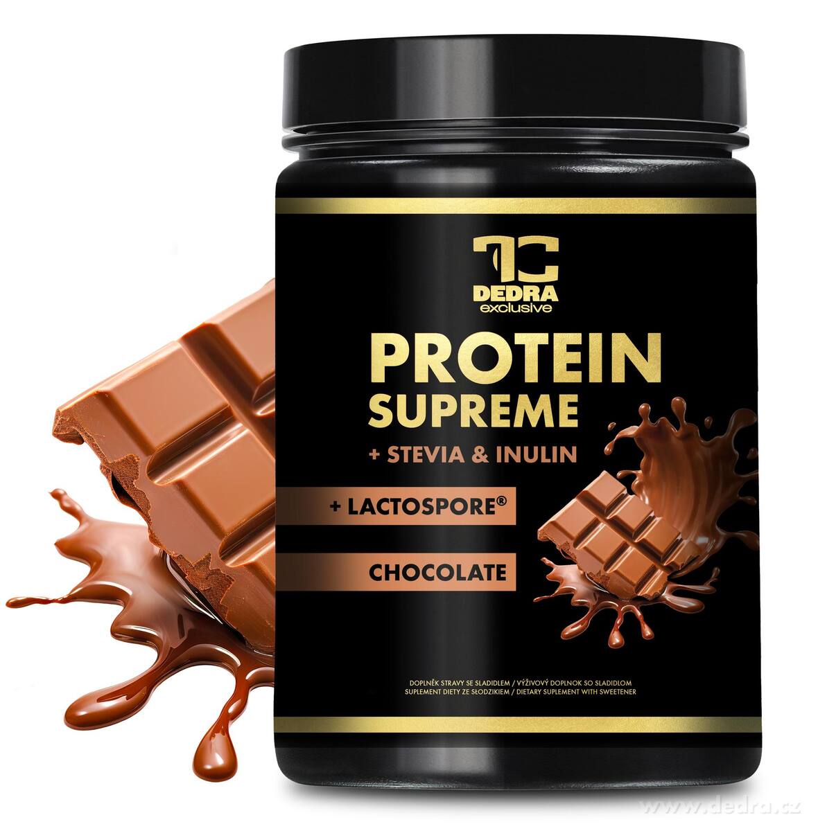 25 dávek PROTEIN SUPREME + STEVIA & INULIN + LACTOSPORE® proteinový nápoj se sladidlem stevia