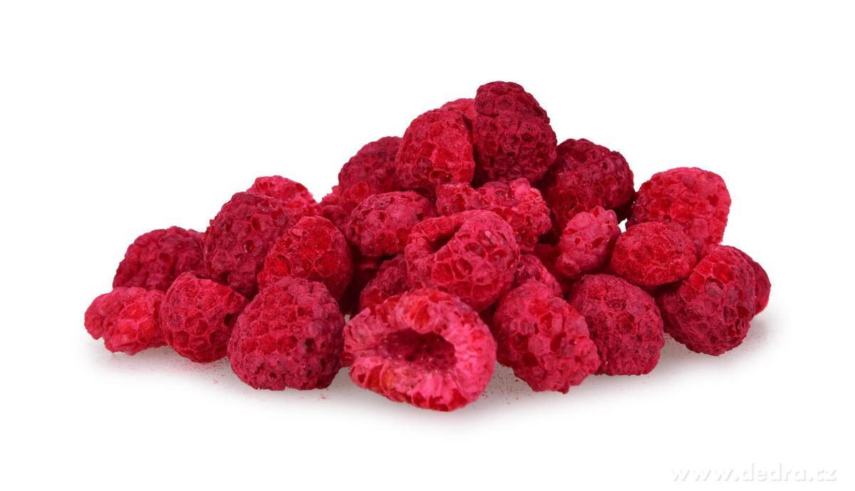 KRÁSNĚ ZRALÉ MALINY | lyofilizované, celé plody sušené mrazem 50 g
