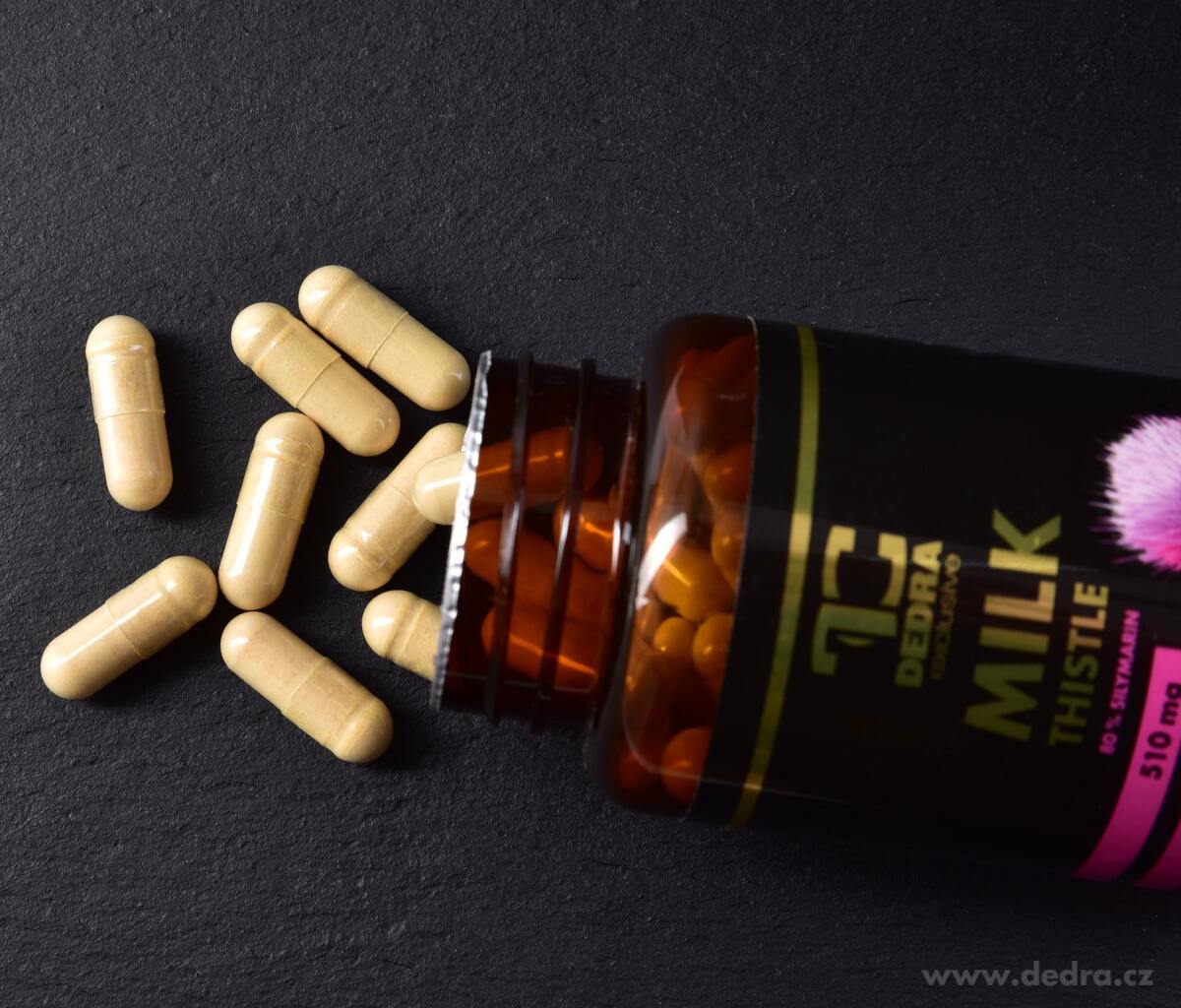 OSTROPESTŘEC MARIÁNSKÝ 510 mg | 80 % silymarinu | zdravá játra, trávení a detoxikace | 90 kapslí