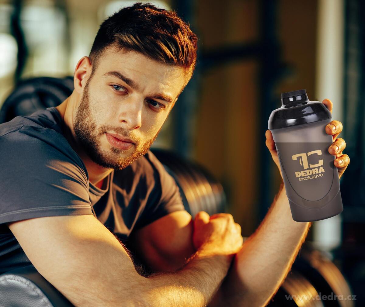 SHAKER skrutkovacie veko aj náustok na pitie + miešacie sitko PROTEIN SUPREME