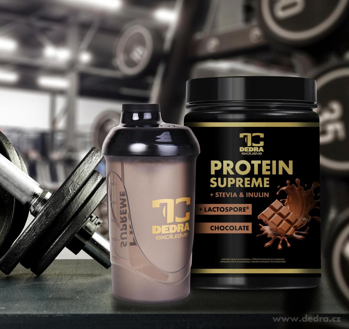 SHAKER skrutkovacie veko aj náustok na pitie + miešacie sitko PROTEIN SUPREME