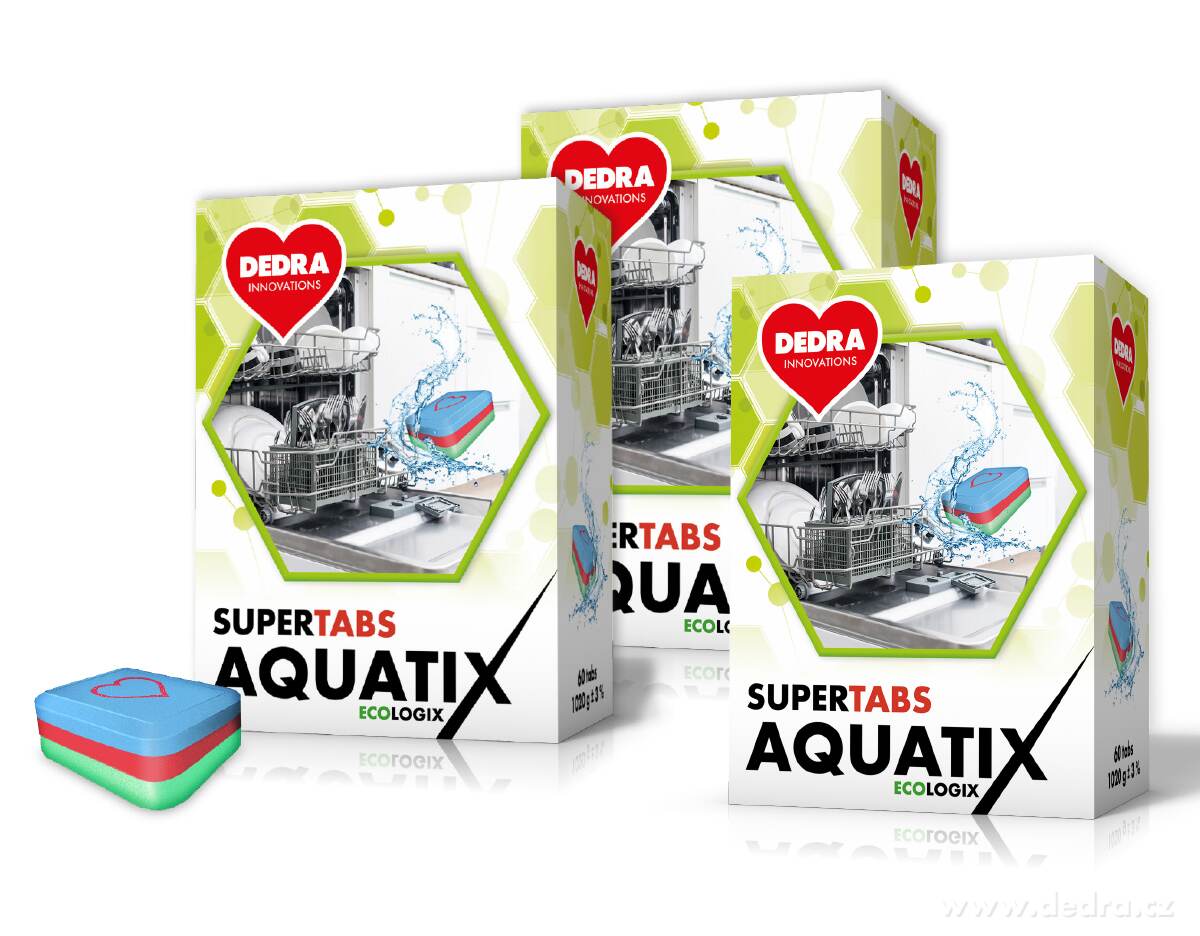 3× AQUATIX | multifunkční tablety do myčky | 180 mytí