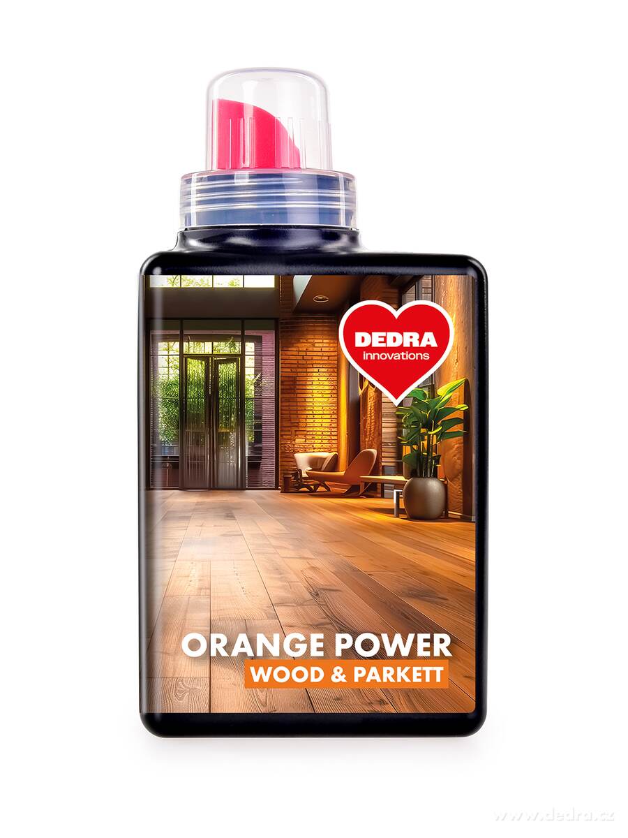 ORANGE POWER WOOD & PARKET | Ekologický koncentrát na mytí dřevěných a plovoucích podlah | 500 ml | 25 mytí