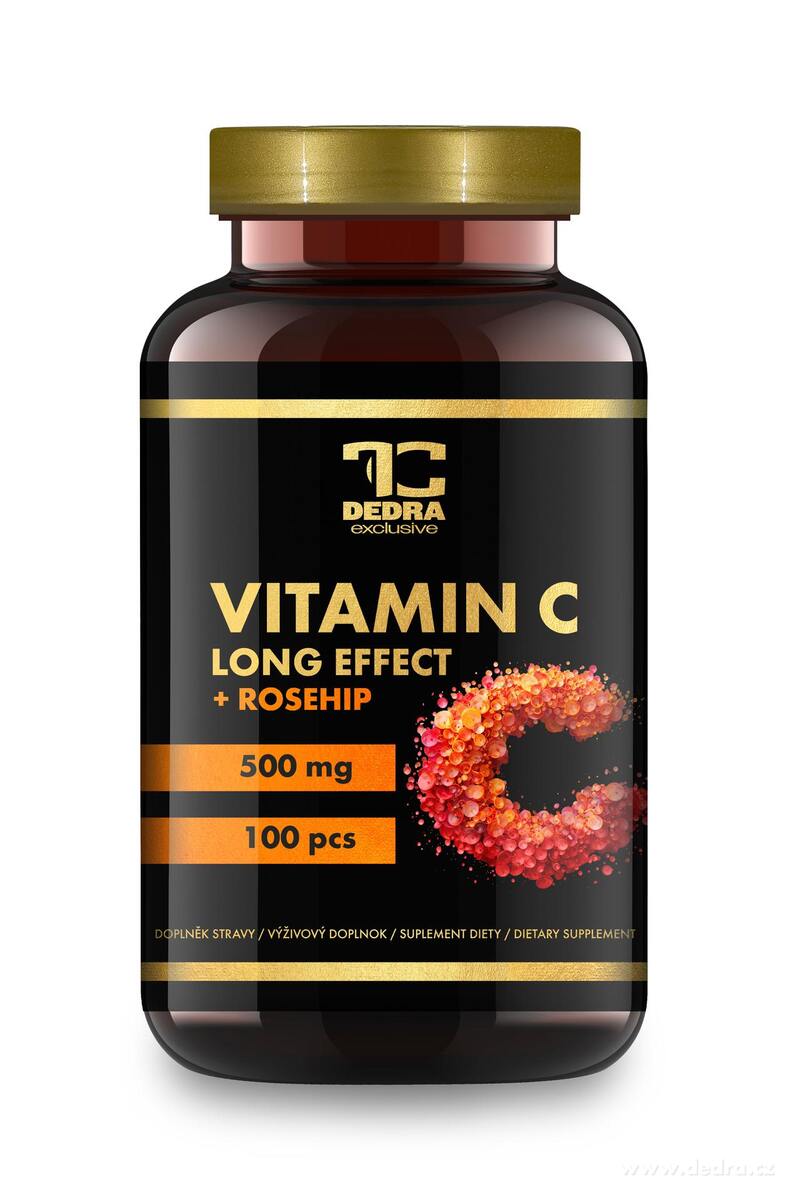 VITAMIN C 500 mg se šípkem | postupné uvolňování + 25 mg šípkového extraktu | 100 kapslí | 67,5 g