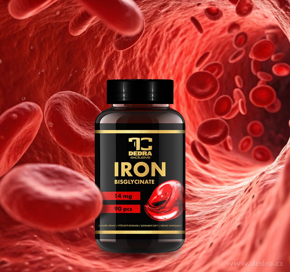 90 kapslí ŽELEZO BISGLYCINÁT 14 mg