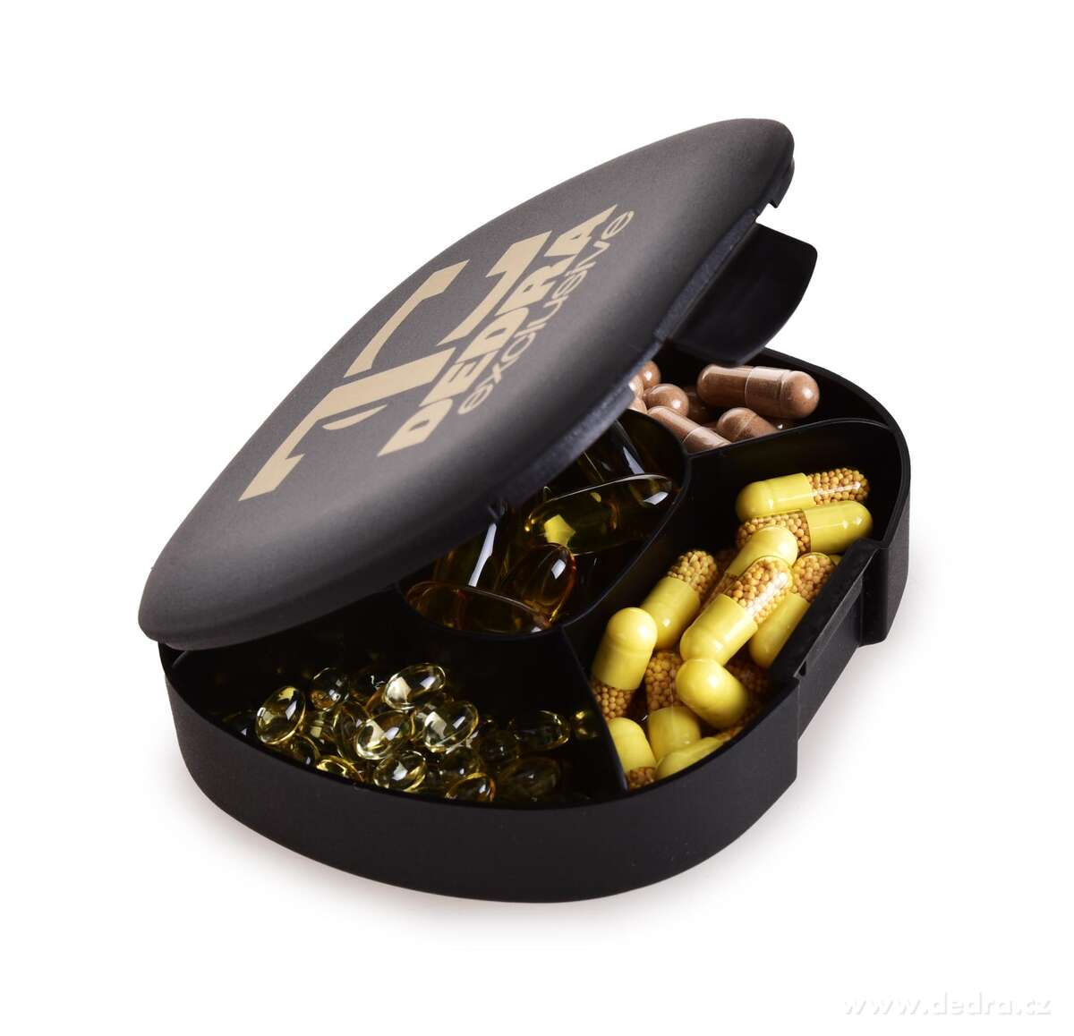 PILLBOX | zásobník na kapsle a doplňky stravy s 5 přihrádkami