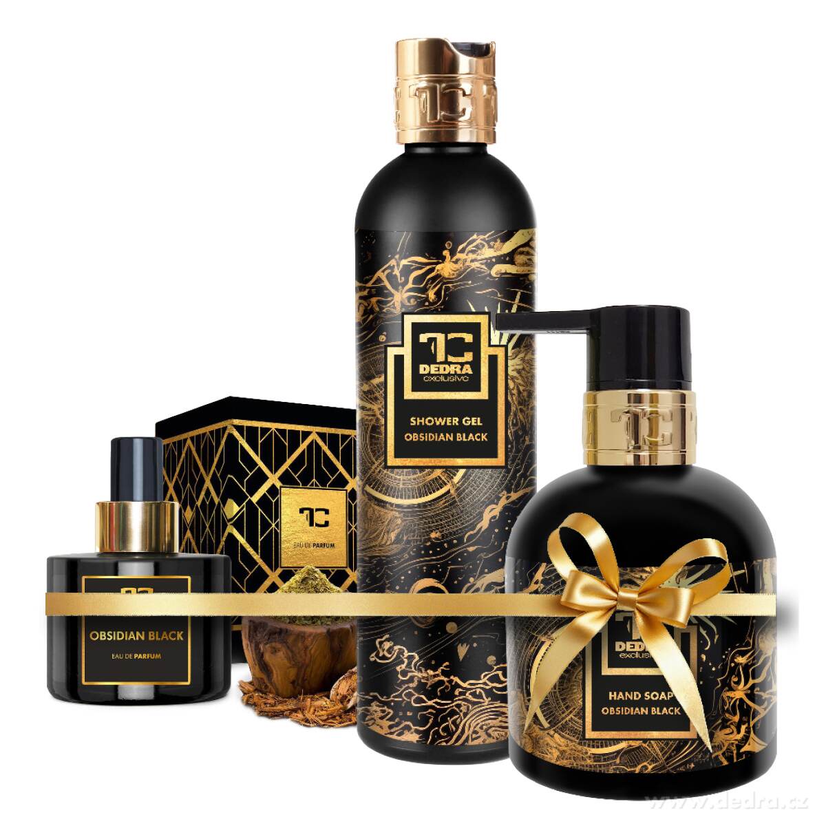 OBSIDIAN BLACK | dárková sada EDP + tekuté mýdlo + sprchový gel | 1+2 ZDARMA