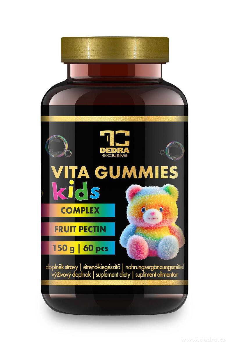VITA GUMMIES KIDS multivitamínoví želé medvedíky pre deti - imunita, rast a energia. Jablčná príchuť žuvačky.