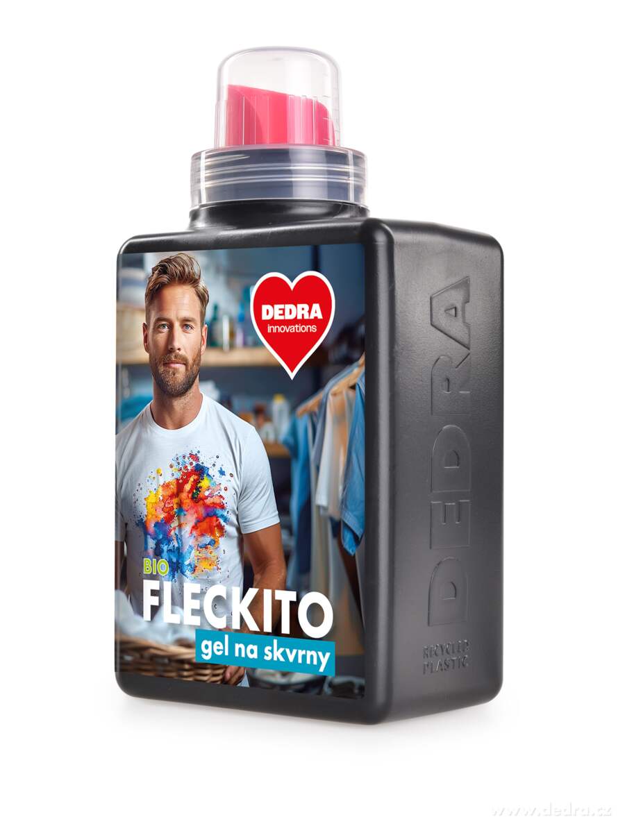FLECKITO BIO | Gelový odstraňovač skvrn | 7 bioenzymů nové generace & dvojí použití | 500 ml