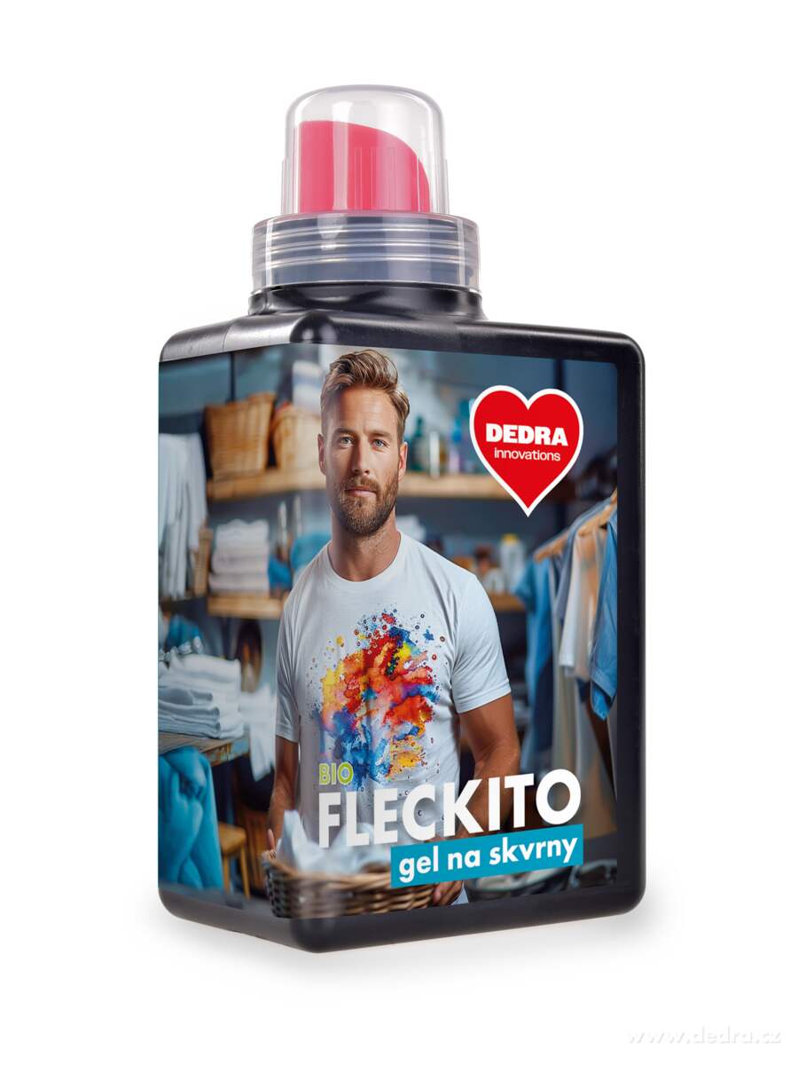 FLECKITO BIO | Gelový odstraňovač skvrn | 7 bioenzymů nové generace & dvojí použití | 500 ml
