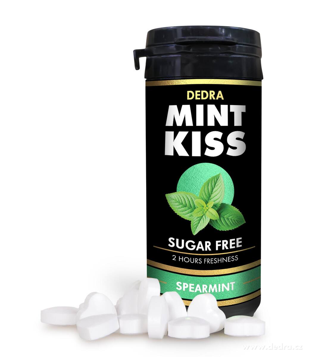 SADA 4+1 | MINT KISS | osvěžující mátové pastilky bez cukru | 5 příchutí | 28 g × 5 dóz