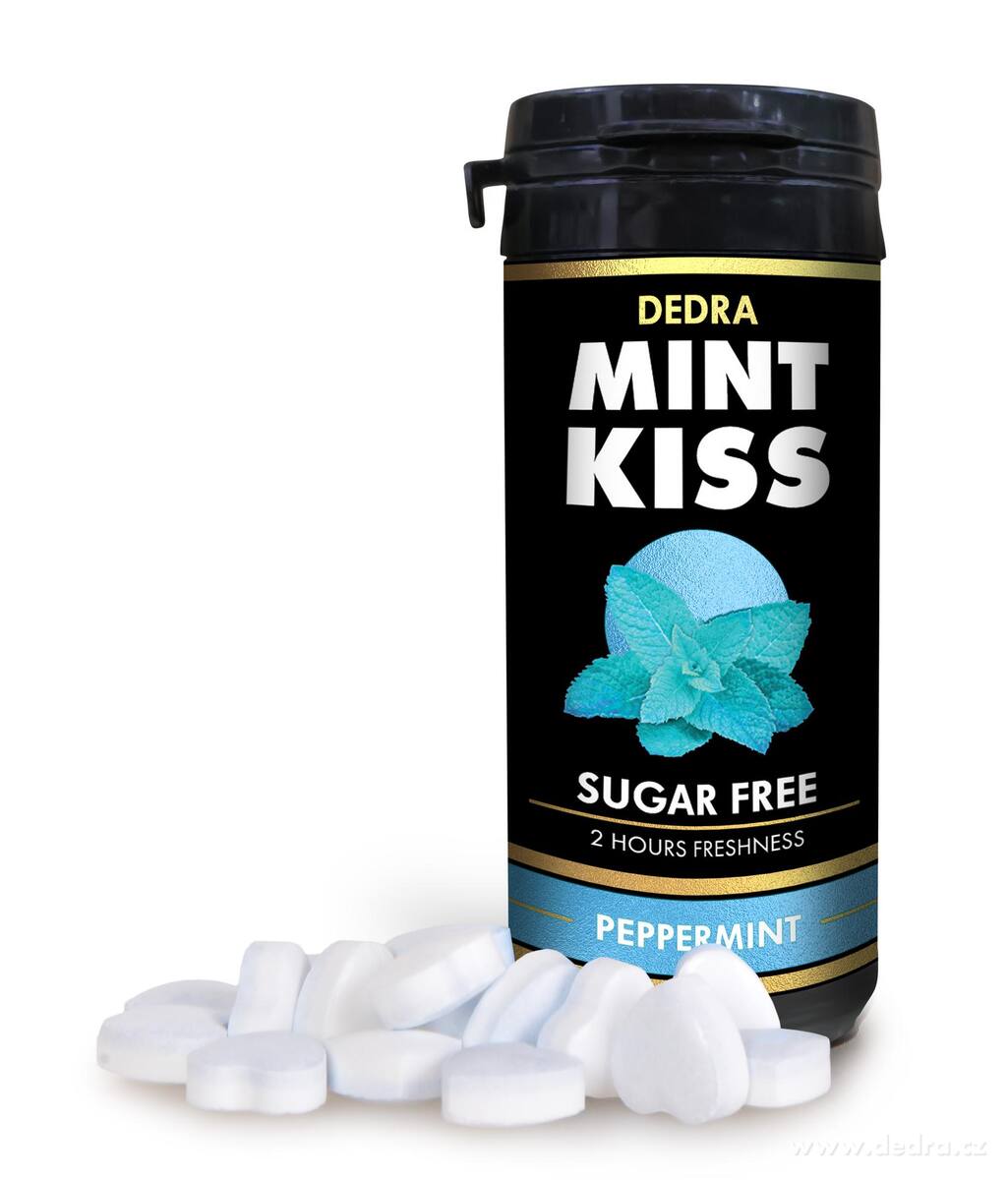 SADA 4+1 | MINT KISS | osvěžující mátové pastilky bez cukru | 5 příchutí | 28 g × 5 dóz