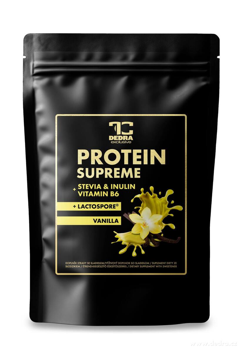 PROTEIN SUPREME komplexný proteínový nápoj so Steviou, Inulinom a probiotikom LactoSpore® - vanilka